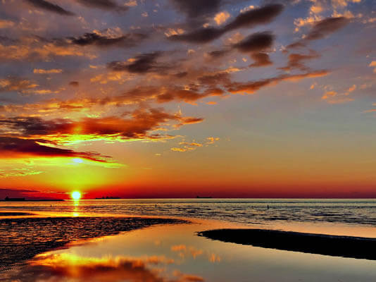Beautiful sunset at the beach