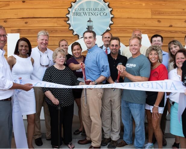 Cape Charles Brewing and Co. cutting ceremony